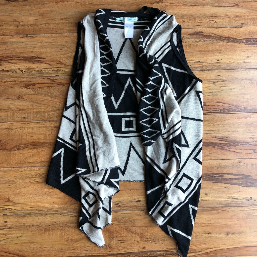Aztec cardigan vest